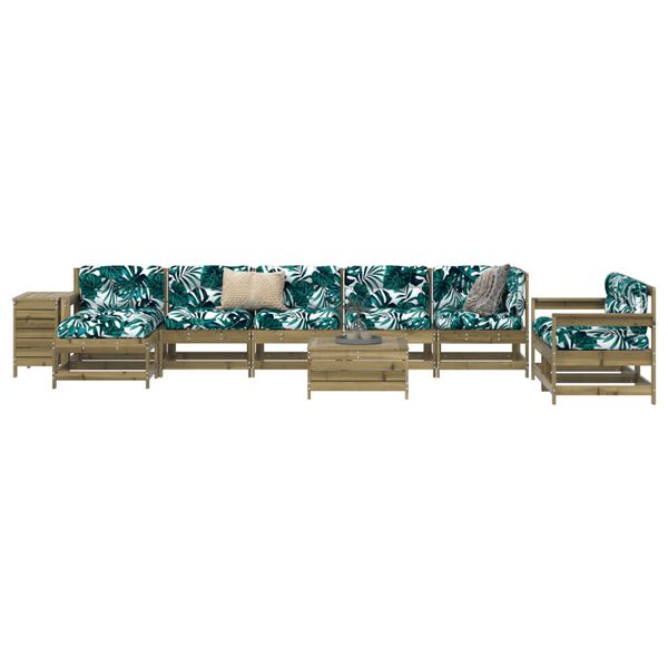 vidaXL 10 Piece Patio Sofa Set Impregnated Wood Pine