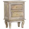 vidaXL Bedside Cabinet Grey Oak Solid Mango Wood, Engineered Wood