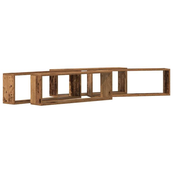 vidaXL Wall Shelf 4 pcs Old wood 80 x 15 x 26 cm Engineered wood