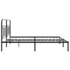 vidaXL Bed Frame Black Steel 63 x 79 in Bed Frame Rectangular Modern