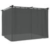 vidaXL Gazebo with Curtains Anthracite 9.8'x9.8' Steel