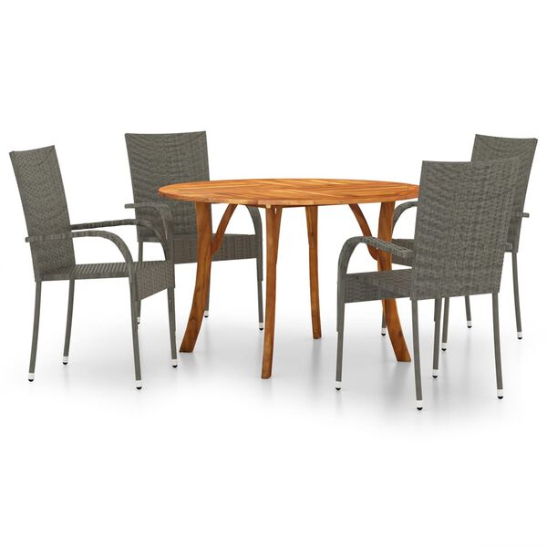 vidaXL 5 Piece Patio Dining Set Gray