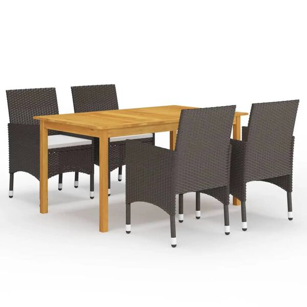 vidaXL Garden Dining Set Brown