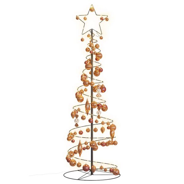 vidaXL LED Christmas Tree Black, Warm White Metal, Plastic 59.1 in tall