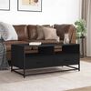 vidaXL Coffee Table Black Engineered wood and metal 39.4x19.7x17.7 in