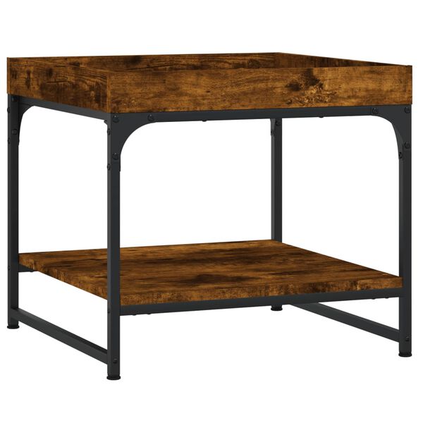 vidaXL Coffee Table Smoked Oak Engineered Wood and Iron Medium