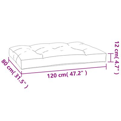 vidaXL Pallet Cushion Cream 47.2"x31.5"x4.7" Fabric