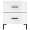 vidaXL Bedside Cabinet Set of 2 High gloss white Engineered wood, Iron