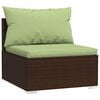 vidaXL Garden Lounge Set Poly rattan: Brown, Cushions: Green