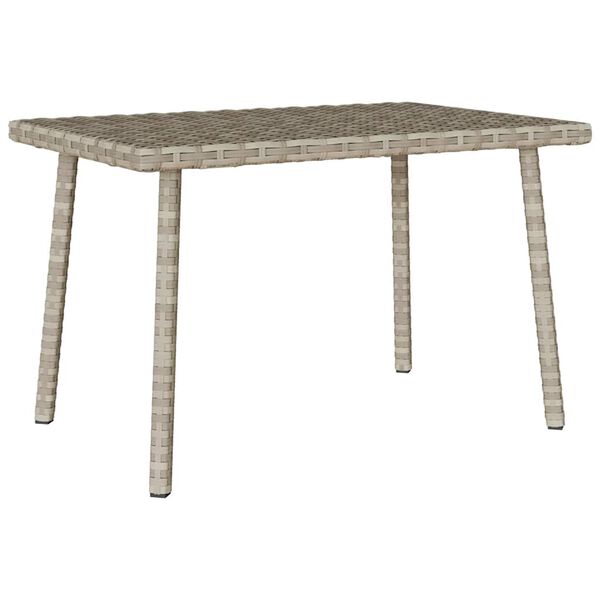 vidaXL Garden Coffee Table Light Grey PE Rattan Small