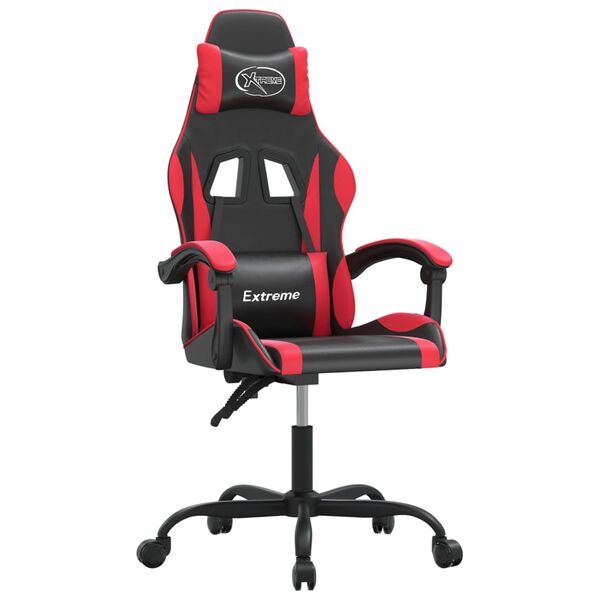 vidaXL Gaming Chair Black and Red Faux Leather