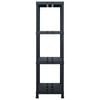 vidaXL Storage Shelf Racks 2 pcs Black 485 lb 35.4"x15.7"x54.3" Plastic