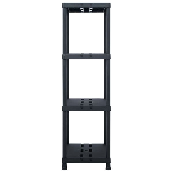 vidaXL Storage Shelf Racks 2 pcs Black 485 lb 35.4"x15.7"x54.3" Plastic