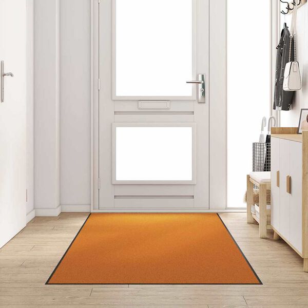 vidaXL Doormat Other Orange and Black 47.2" x 118.1" Polyamide and PVC