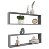 vidaXL Wall Shelf Set of 2 High gloss grey Engineered wood Medium