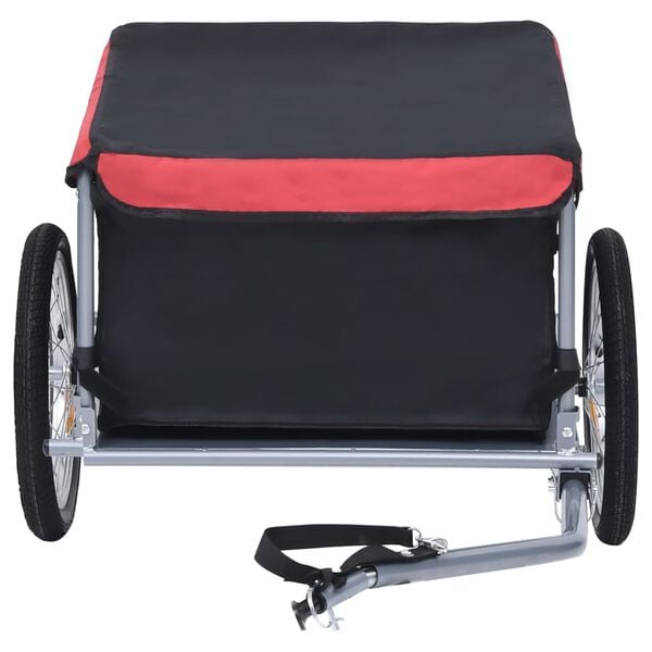 vidaXL Bike Trailer Black and Red 143.3 lb