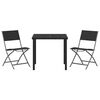 vidaXL Garden Dining Set Folding 7 pcs Black Textilene and steel