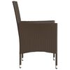 vidaXL Patio Chairs with Cushions 2 pcs Brown Poly Rattan