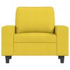 vidaXL Sofa Chair With Footstool Light Yellow Fabric, Plywood, Metal, Foam