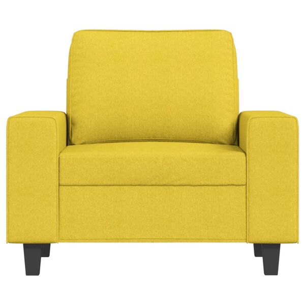 vidaXL Sofa Chair With Footstool Light Yellow Fabric, Plywood, Metal, Foam