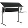 vidaXL Craft Desk Black and Grey Engineered Wood, Powder-Coated Steel