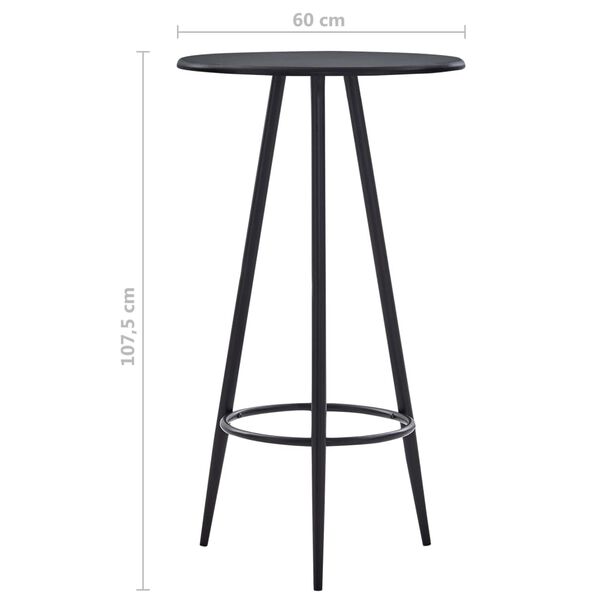 vidaXL Bar Table Black MDF, Steel 23.6 x 42.3 in A Must-Have Bar Table