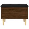 vidaXL Storage Bench Brown Oak, Black Cushion