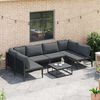 vidaXL Garden Sofa Set with Cushion 6 pcs Black Steel