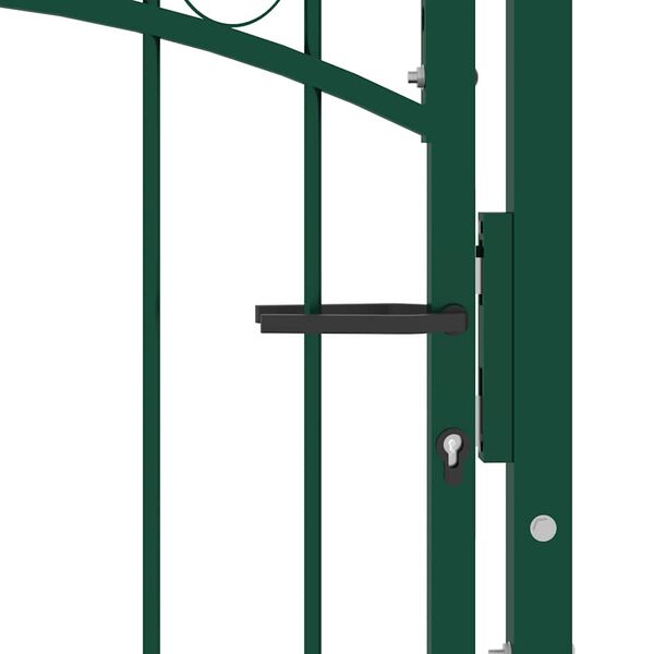 vidaXL Fence Gate with Spikes Steel 39.4x68.9" Green