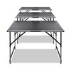 vidaXL Folding Table Set of 3 Black MDF, Aluminum, Iron Medium