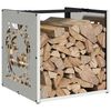 vidaXL Firewood Rack 15.7x15.7x15.7" Stainless Steel