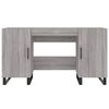 vidaXL Desk Grey sonoma Engineered wood, iron 55.1 in x 19.7 in x 29.5 in