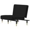vidaXL Chaise Longue Black Velvet (100% polyester), plywood, metal, foam