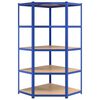 vidaXL 5-Layer Shelves 5 pcs Blue Steel&Engineered Wood