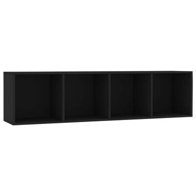 vidaXL Book Cabinet/TV Stand Black 56.3"x11.8"x14.2"