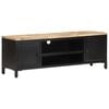 vidaXL TV Cabinet Black and Natural Wood