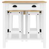 vidaXL Bar Set White Solid pine wood Compact Foldable Rustic