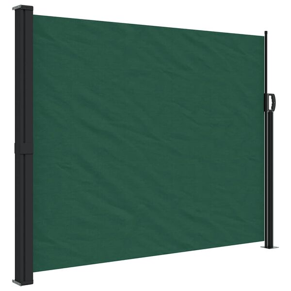 vidaXL Retractable Side Awning Dark green