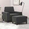 vidaXL Sofa Chair with Footstool Dark Gray 23.6" Microfiber Fabric