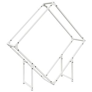 vidaXL Firewood Rack White 39.4x9.8x39.4" Cold-rolled steel