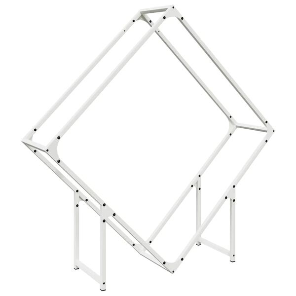 vidaXL Firewood Rack White 39.4x9.8x39.4" Cold-rolled steel