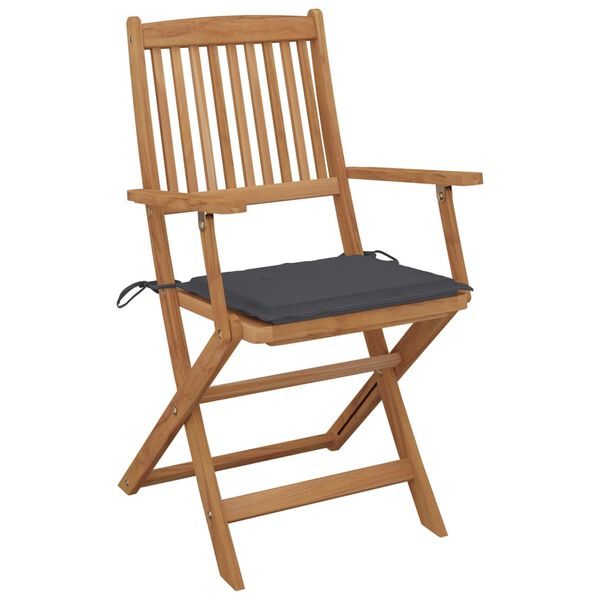 vidaXL Garden Chair Set of 8 Anthracite Solid Acacia Wood Standard