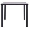 vidaXL Dining Table Black and Concrete Grey MDF, Powder-Coated Metal