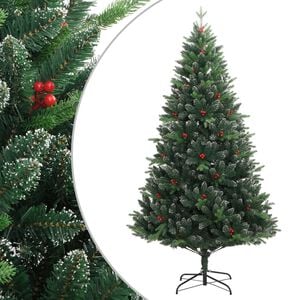 vidaXL Artificial Hinged Christmas Tree Green PVC, PE, metal Medium