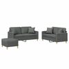 vidaXL Sofa Set Dark Gray Fabric (100% polyester), metal, textilene, plywood