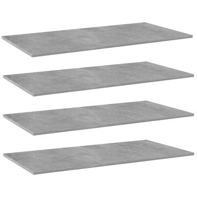 vidaXL Bookshelf Boards 4 pcs Concrete Gray 31.5"x11.8"x0.6" Engineered Wood