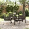 vidaXL Garden Dining Set 5 pcs Brown Poly rattan
