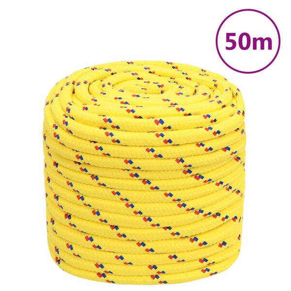 vidaXL Boat Rope Yellow 0.63 " 164.0 ' Polypropylene