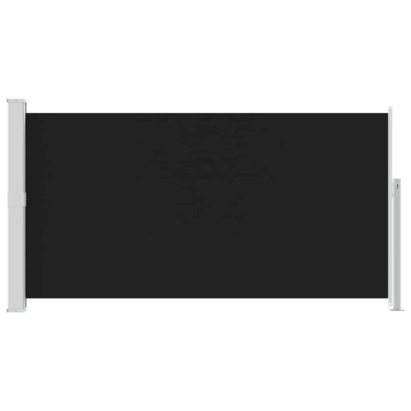 vidaXL Side Awning Black Steel 63 x 118.1 in Retractable Patio Awning