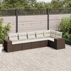 vidaXL Garden Sofa Set Brown, Cream White